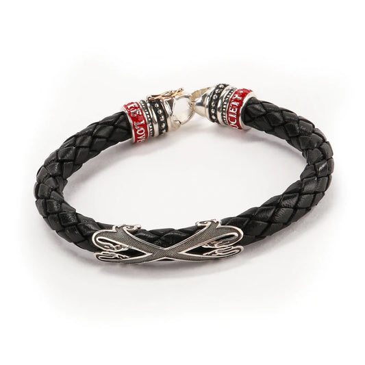 Opus X Society Black Leather Bracelet